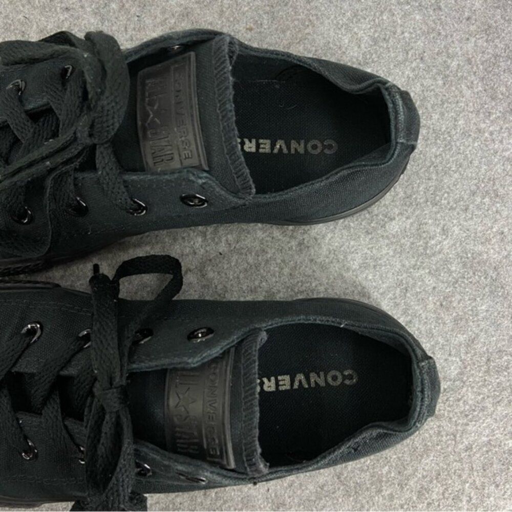 Converse Classic Monochrome Junior Black Low Top Sneakers US Size 3 - Picture 3 of 12